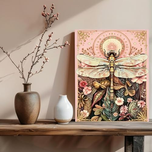 xcemhil Dragonfly Paint by Numbers Kit for Adults Beginner, Dragonfly Acrylic Paint by Number Kits Suitable for Home Wall Art Decor Gifts 16x20 Inch