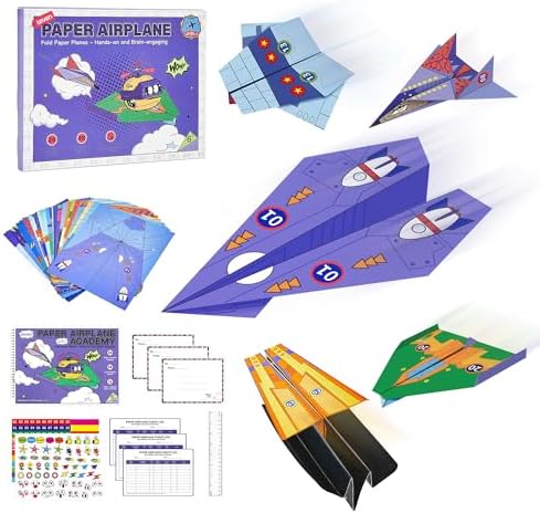 Leven DIY Paper Airplane Kit, 24 Progressive Origami Plane Designs