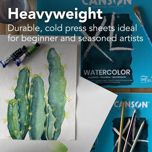 Canson XL Series Watercolor Paper Pad, 9" x 12", 30 Sheets/Pad, 6 Pads