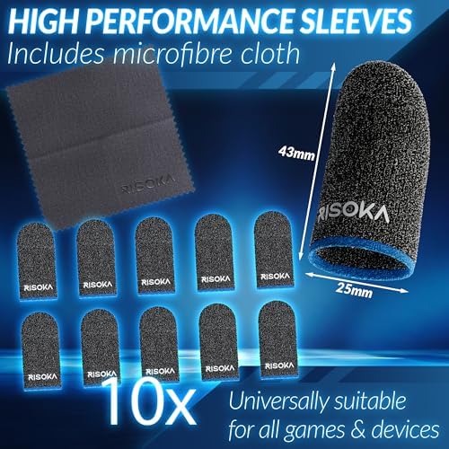 10 Pieces Gaming Finger Sleeves - Perfect Touchscreen Glide