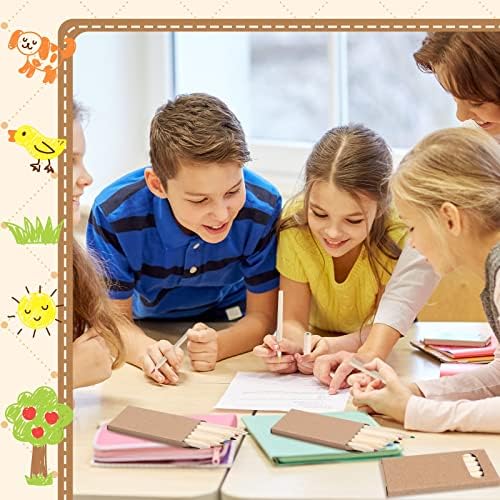 Ctosree 70 Packs Mini Colored Pencil Bulk 6 Per Box, Natural Wood, 3.5''