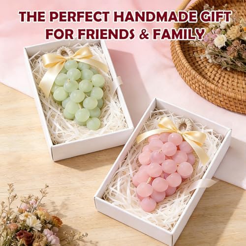 DIY Grape Soap Making Kit for Beginners, Complete Handmade Craft Set with Molds, Mica Powder, Natural Soap Base & Tweezers, Colorful Twine Ropes & Decorative Bows, Home Decor, Gift Ready
