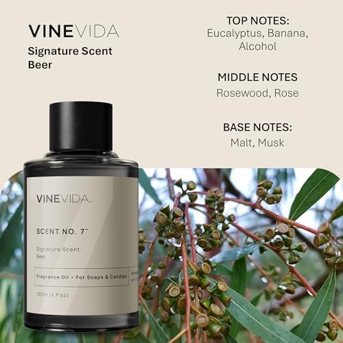 VINEVIDA [4oz] Beer Fragrance Oil for Candle Making and Soap Making - Premium Candle Scents for Soy Candles