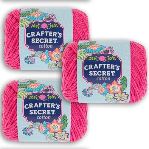 Hobby Lobby Crafter's Secret Yarn, 21 Hot Pink, Set of 3