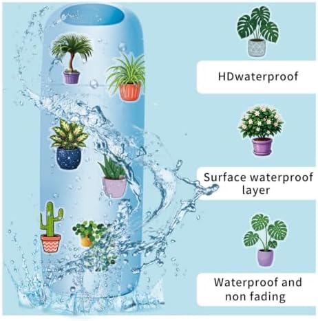 50PCS Transparent Plant Stickers, Potted Plant Stickers | Waterproof Clear Aesthetic Nature Plant Decors for Scrapbook, Water Bottle Laptop, Diary,DIY Decorations