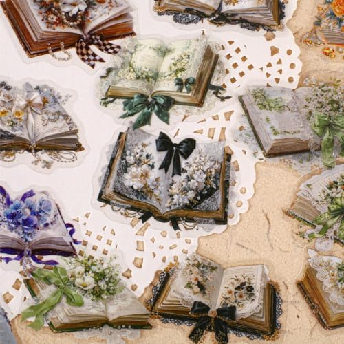 120 Pcs Vintage Floral Book Stickers for Scrapbooking