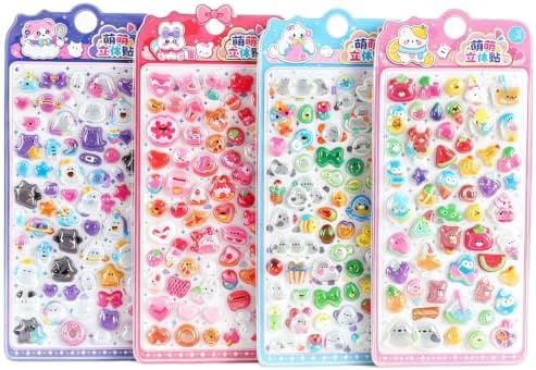 3D Puffy Stickers, Kawaii Resin Decorative Stickers for Phone Case, Notebook, Scrapbooking (Style 16)