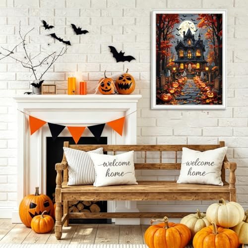 bleihum Halloween Ghost Paint by Numbers Kit for Adults 16x20inch