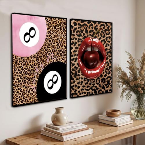 AIBOERL 4 Pack Paint by Numbers Kit for Adults Beginner,Leopard,12X16In