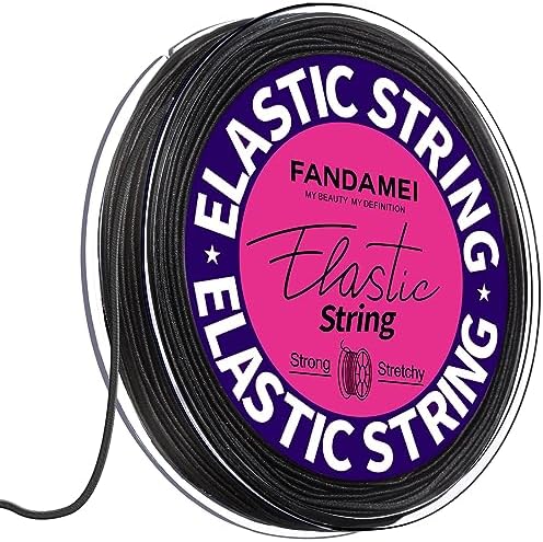 FANDAMEI 1mm Elastic String for Beading, Elastic Cord Stretchy for Bracelets Making, Stretch Bead Cord for Jewelry Making, Sturdy Thread for Bracelet Necklace Crafts Christmas DIY Elastic String Cord