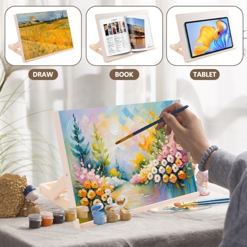 2 Pack Tabletop Easel for Painting, Adjustable Desktop Easel, 13 x 9 Inches