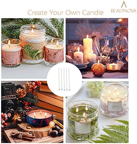 BEADNOVA Candle Wicks 6 Inch 150pcs Large Cotton String for Candle Making DIY