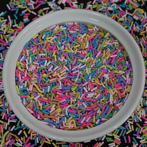 LIKETURE Fake Sprinkles 110G Non-edible Polymer Clay Sprinkles Fake Candy Sprinkles Slime Sprinkles Faux Sprinkles for Resin Slime Add Ins Plastic Sprinkle Nail Art Shaker Card Filler (Blue)