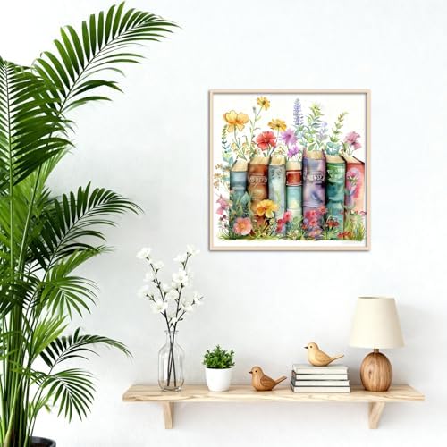 Amaieuin Book Paint by Numbers for Adults Beginners,Paint by Numbers Frame with Easel,DIY Number Painting for Adults for Home Wall Art Decor 10x10in