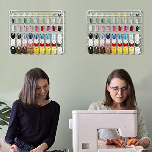 YBING Thread Holder Wall Mount White 2 Pack Sewing Thread Rack