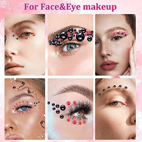 Belleboost Flatback Pearls for Nails Black Pearl Nail Charms and Gems