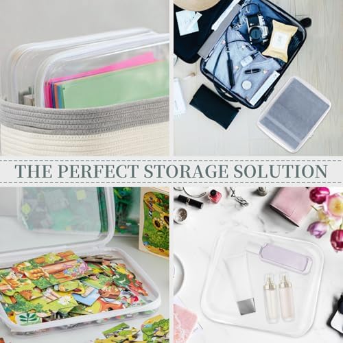 YOPCDJ 3 Pack Clear Hard Shell Zipper Case, Clear Zipper Pouches,Diaper Bag Organizer Pouches,Waterproof Makeup Organizer & Travel Toiletry Bag, Plastic Pouch for Office Home Storage, Large Size