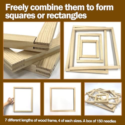 28 Pcs Needlepoint Stretcher Bars for Needlework, 7 Length Size Wood Canvas Frames Kits, Embroidery Oil Painting Posters Art Supplies (6/8/10/12/14/16/20inch)