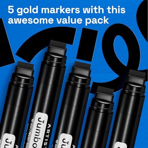 ARTISTRO Black Paint Pens - Jumbo Tips - Set of 5