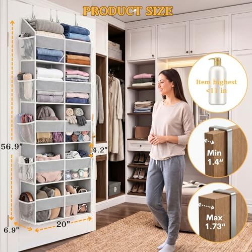 Ofiray-home 5-Tier Over Door Organizer, 10-Compartment Wide Storage Rack