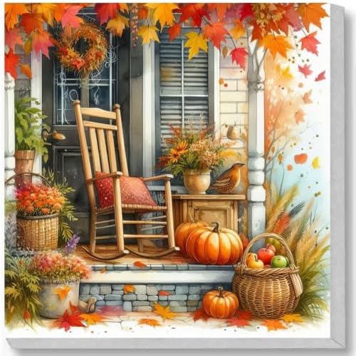 Fall Paint by Numbers Kit for Adults,Landscape Paint by Number With Frame