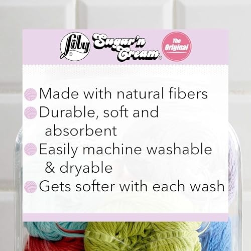 Lily Sugar'n Cream Cone Cotton Yarn for Dishcloths, Coral Rose