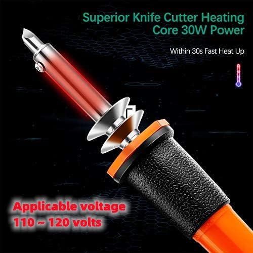 Honoson 22 Pieces Electric Hot Knife Cutter Tool Include Heated Knife Plastic Cutter With Multipurpose 16 Blades 4 Blade Holders Metal Stand For Soft Thin Plastic Foam Stencils(Orange)