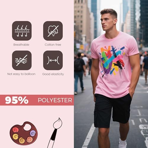 Joyclub 5 Pack Sublimation Shirts Blanks Bulk Polyester Unisex S-2XL | Wholesale crew neck short sleeve for heat transfer and vinyl; mixed sizes simplify team, event and small-batch planning gifts