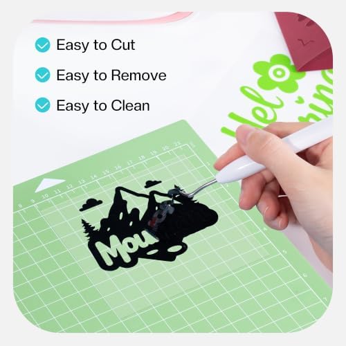 Likcut Cutting Mat for S41 Vinyl Cutter - 8.5" x 12" Standard Adhesive Cutting Mats Compatible with Cricut Joy Xtra, 3 Pack Vinyl Mat for Craft DIY with Precision Grid for Craft Project