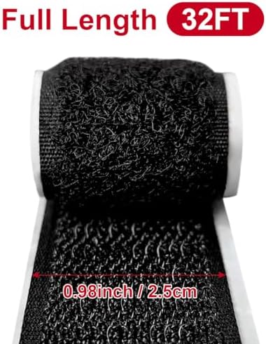 1 Inch x 33 Feet Hook and Loop Tape, Nylon Heavy Duty Hook and Loop Tape Strips, Excellent Grip, Non-Adhesive, Interlocking Tape,for Sewing, Crafting,DIY,Wall Adhesive Strips
