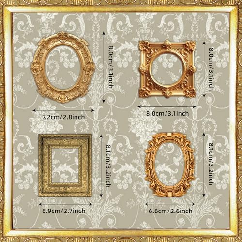 100 Pcs Vintage Frame Stickers Metallic | Scrapbooking Stickers for Journals, Planners, Junk Journals, Wedding Albums | Scrapbook Supplies & Decorations