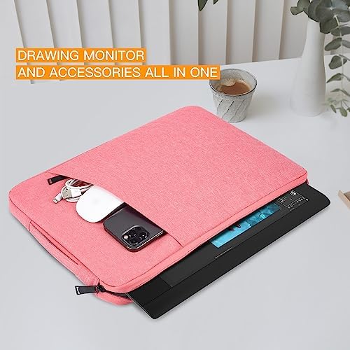 Portable Drawing Tablet Sleeve Protective Carrying Case for XP-Pen Artist13.3 Pro 13.3 Inch/ Artist12/ Artist Pro 14,Pink