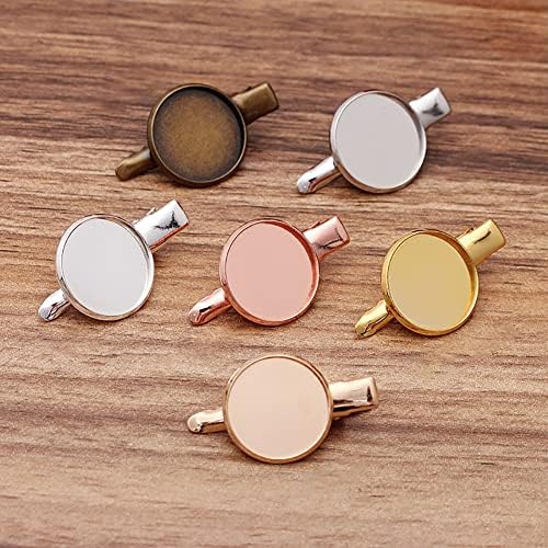 20 Pcs Metal Alligator Hair Clips Craft Blank Barrettes Round Base Hair Clamps DIY Hair Clips with Cabochon Setting Tray for Hair Accessories Making