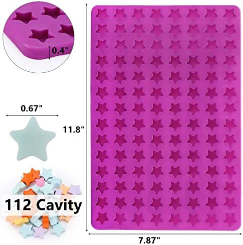 112 Cavity Mini Star Silicone Molds Fun Shaped Chocolate Molds for Homemade Dog Training Treats, Gummies, Candy, Chocolate Chips,Biscuits