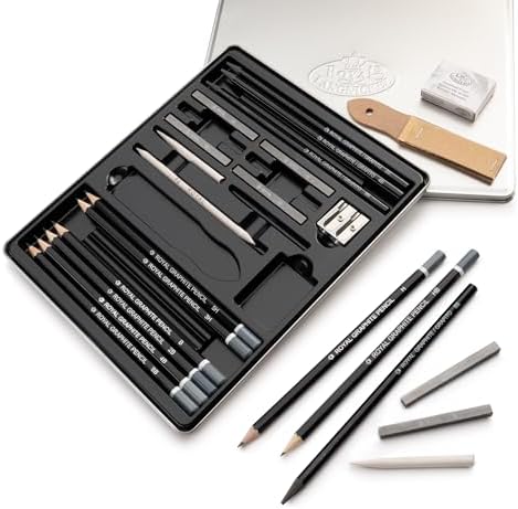 Royal & Langnickel Essentials(TM) Sketching Art Set W/Tin Blue, 1 count (pack of 1)