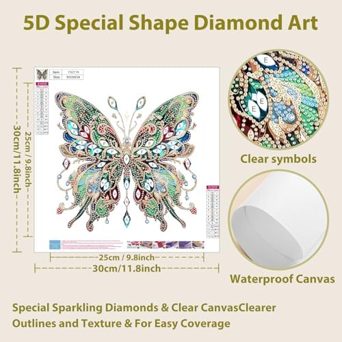 Butterfly Diamond Art Kits for Adults Special Shape Diamond Painting