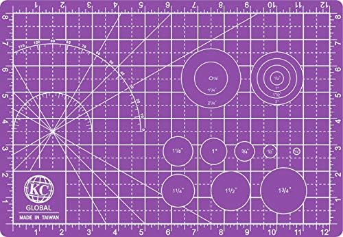 KC GLOBAL A4 (13"x9") Professional Grade Self-Healing Double-Sided PVC Cutting Mat (Purple) - Odor-Free, Eco-Friendly, Non-Slip, Premium Desk Mat for DIY, Crafting, Model Building and Art Projects