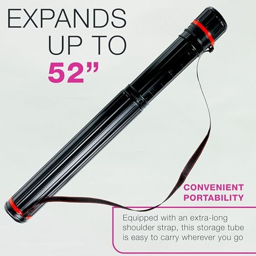 U.S. Art Supply Poster Tube - Telescoping Adjustable, 4" Diameter