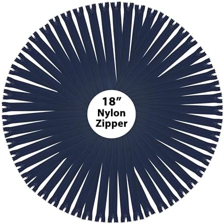 Mandala Crafts 60 PCs Navy Blue Closed-End 18 Inch Nylon Zippers for Sewing