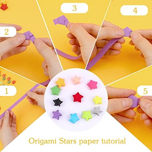 Bupete Star Origami Paper Strips 27 Assortment Colors Star Paper