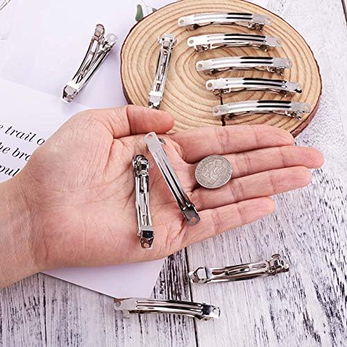 20Pcs Iron Hair Clip 59x6mm Metal French Hair Barrette Platinum for DIY Hairbow Jewelry Making