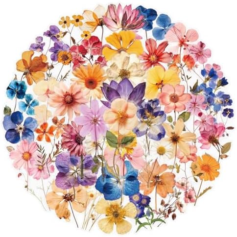 50PCS Transparent Flora Scrapbook Stickers, Vintage Aesthetic Flowers Sticker for Scrapbooks Travel Journal, Vinyl Waterproof for Water Bottles Laptop Phone Scrapbook Supplies DIY Crafts, (Flower-C)