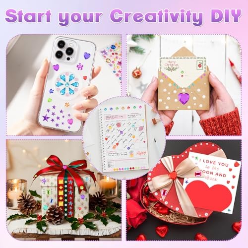 Gem Stickers, 6124Pcs Self-Adhesive Face Gems for Kids Crafts Nail Art DIY
