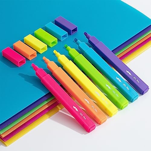Mr. Pen- Aesthetic Highlighters No Bleed, 6 Pack, Assorted Colors