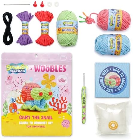 The Woobles Spongebob Crochet Kit for Beginners (Gary the Snail)