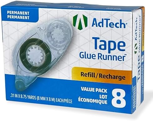 AdTech 05674 Permanent Crafter's Tape Refills, Pack of 8, Clear