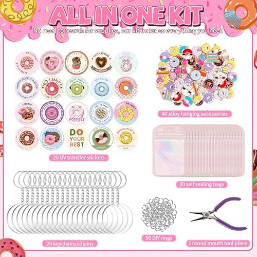 151Pcs Keychain Blanks Kit, DIY Keychain Making Kit With Clear Acrylic Blanks, Key Rings, Keychains Making Supplies
