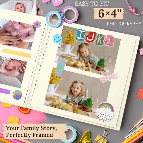 Scrapbook Photo Album 10"x10" 50 Sheets 100 Pages Hardcover Kraft Paper