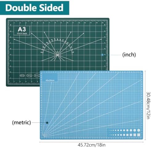 12x18in Self Healing Cutting Mat Kit with Ruler & Knife, for Sewing DIY
