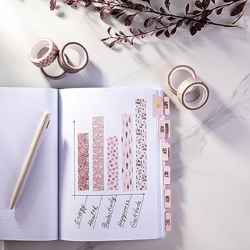 DIVERSEBEE Pastel Washi Tape Set, 5 Rolls Decorative Scrapbook Tape, Cute Craft Tape, Scrapbooking Bullet Journal Supplies, Bible Journaling, Planner Accessories, Gift Wrap Tape (Nature)